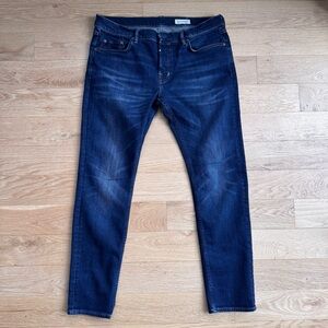 ALLSAINTS Jeans. Rex slim fit. Size: 33/30. Blue jeans with moderate distressing